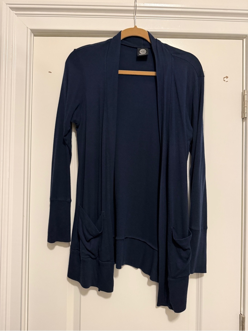 bobeau Navy Open-Front Drapey Cardigan